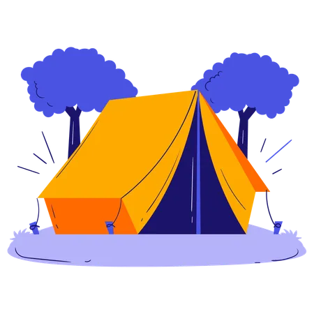 Camp de tentes  Illustration