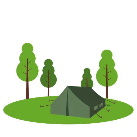 Tente de camping militaire  Illustration