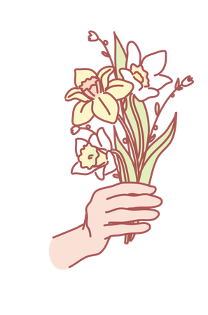 Tenant une fleur  Illustration