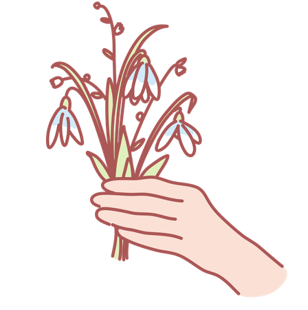 Tenant une fleur  Illustration