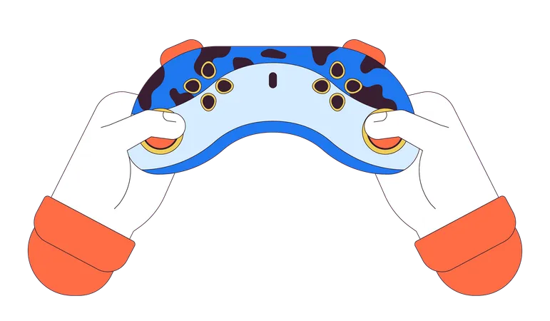 Tenir la manette de jeu  Illustration