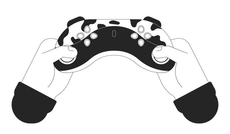 Tenir la manette de jeu  Illustration