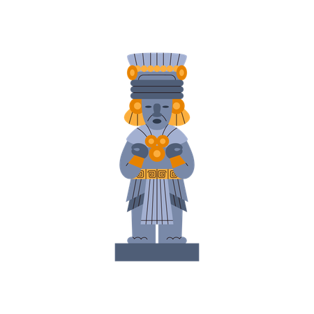 Maya-Statue aus Teotihuacan  Illustration