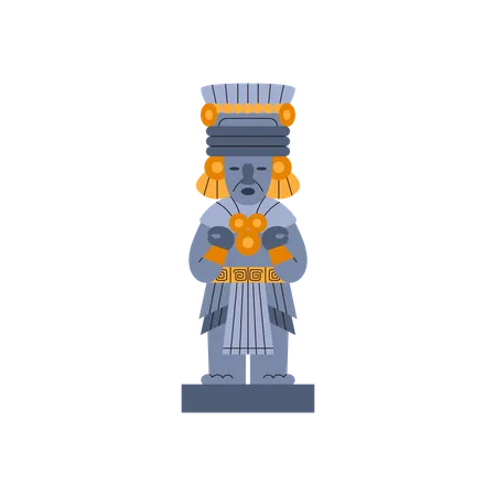 Maya-Statue aus Teotihuacan  Illustration