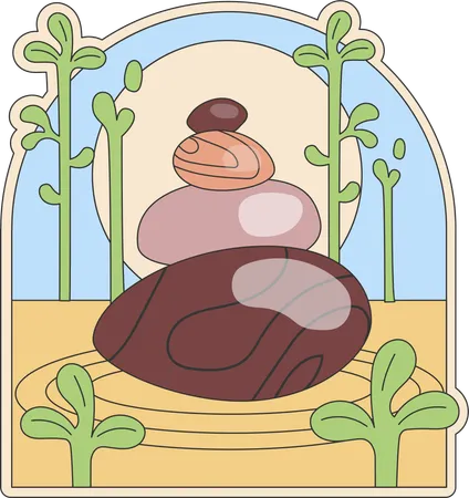 Terapia con piedras  Ilustración