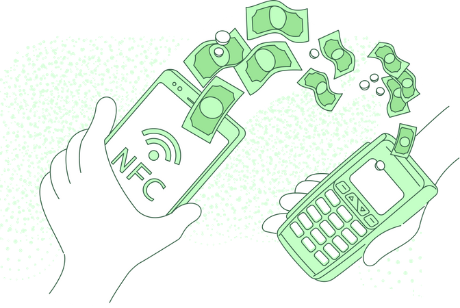 Terminal de paiement mobile  Illustration