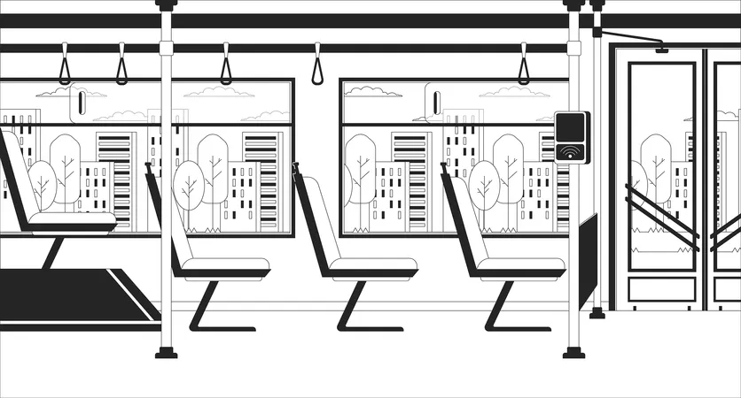 Ônibus com terminal de pagamento  Ilustração