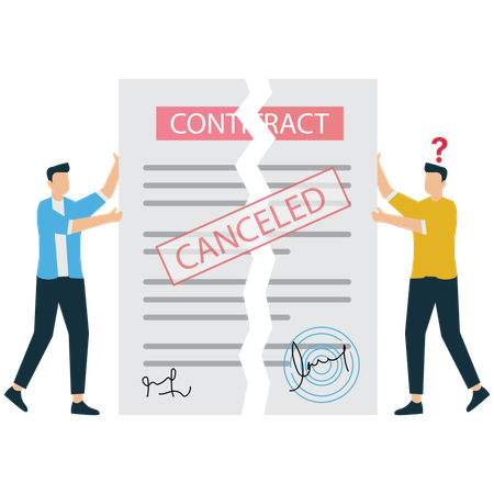 Terminated Business Deal – Partnership Canceled  Illustration