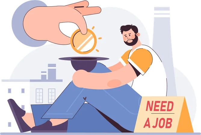Terminated employee needs new job  Illustration