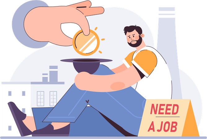 Terminated employee needs new job  Illustration