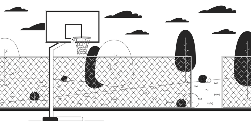 Terrain de basketball  Illustration