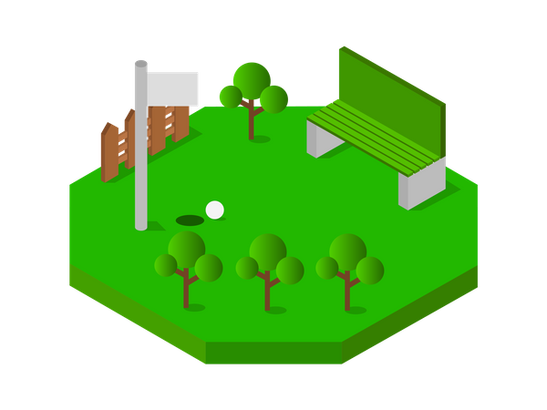 Terrain de golf  Illustration