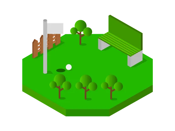 Terrain de golf  Illustration