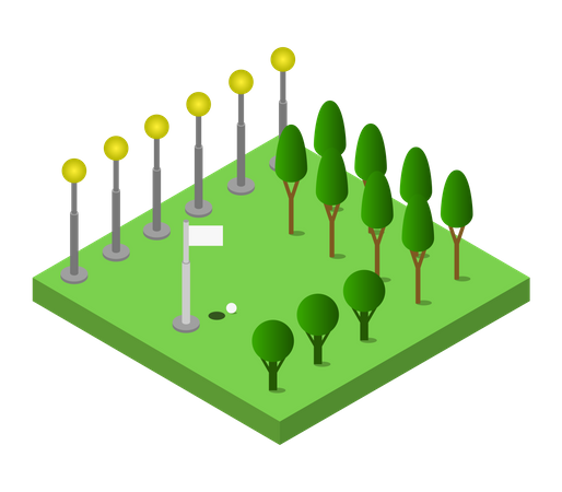 Terrain de golf  Illustration