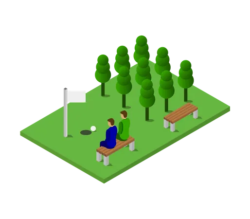 Terrain de golf  Illustration