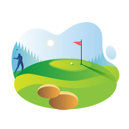 Terrain de golf  Illustration