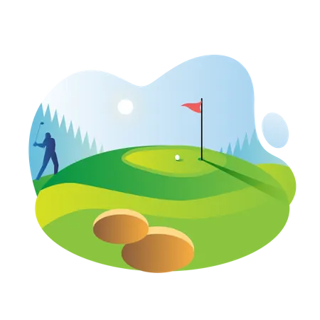 Terrain de golf  Illustration