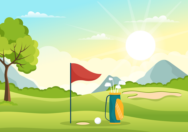 Terrain de golf  Illustration