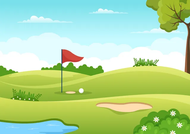 Terrain de golf  Illustration