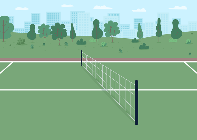 Court de tennis  Illustration