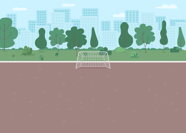 Terrain urbain pour jeu de sport  Illustration