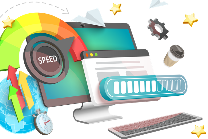 Test de vitesse de page Web  Illustration