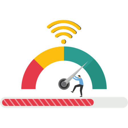Test de vitesse de téléchargement et de téléchargement en ligne  Illustration