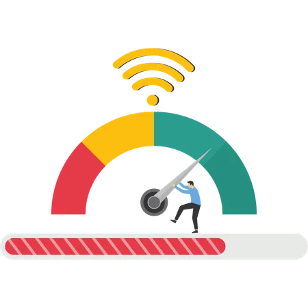 Test de vitesse de téléchargement et de téléchargement en ligne  Illustration