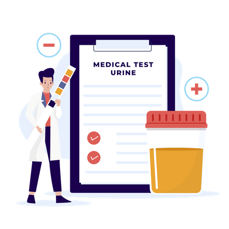 Test d'urine à des fins médicales et de santé  Illustration