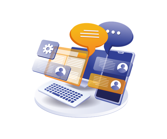 Test sur smartphone d'une application de conversation informatique  Illustration