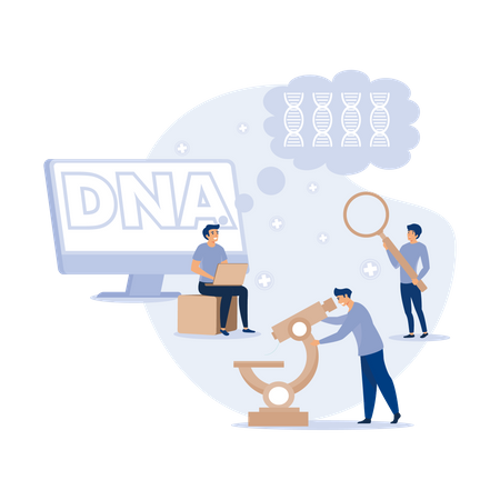 Teste de DNA genético  Ilustração