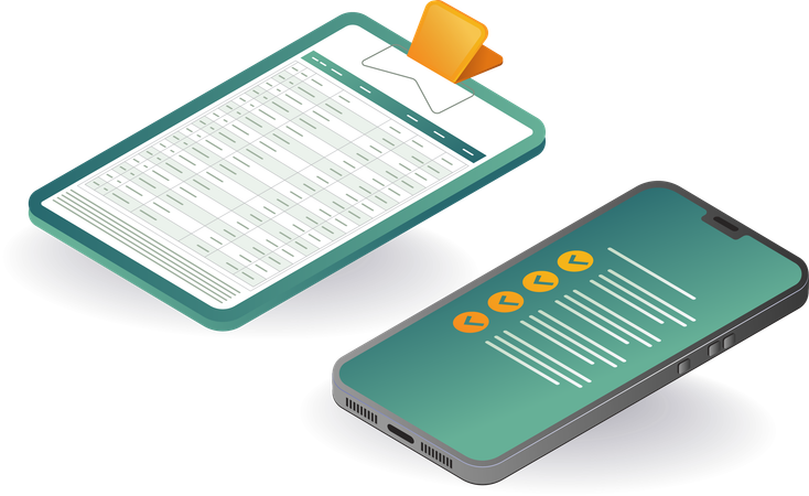 Teste de lista de verificação de atualização de smartphone  Ilustração