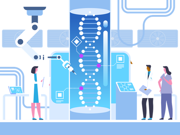 Teste de modificação genética  Ilustração