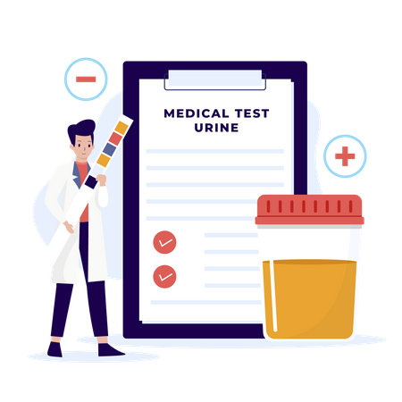 Teste de urina para medicina e saúde  Ilustração