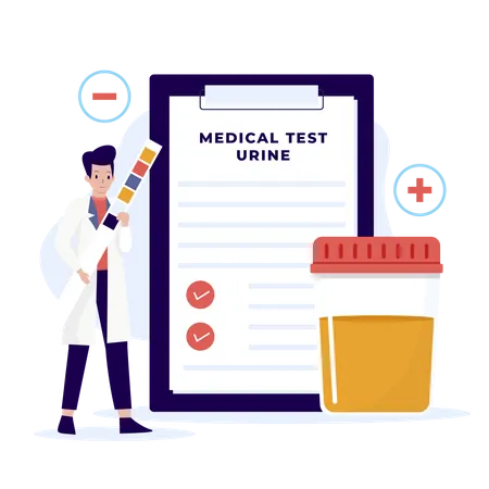 Teste de urina para medicina e saúde  Ilustração