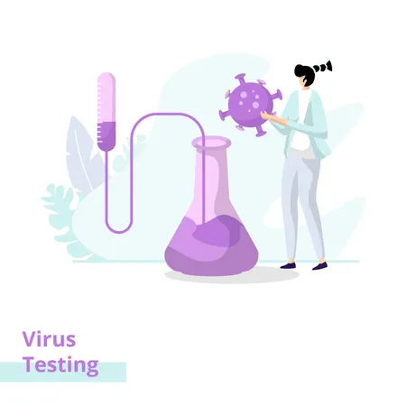 Ilustracao Teste De Virus Conceitos De Exame De Saude Landing Pages Modelos UI Web Aplicativo Movel Banner Panfleto Ilustração