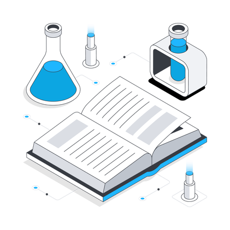 Testes de laboratório científico  Ilustração