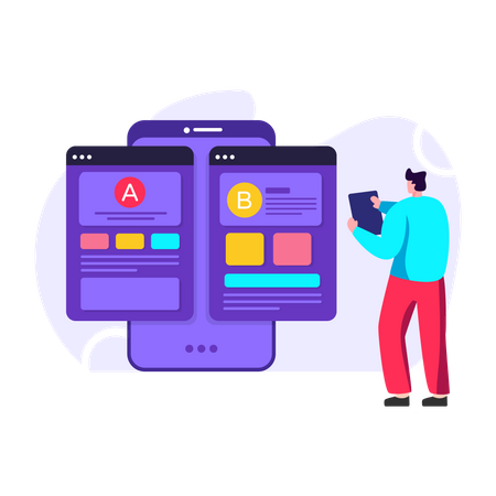 Testing applications side by side  Illustration