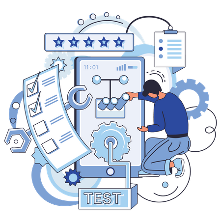 Testing applications side by side  Illustration