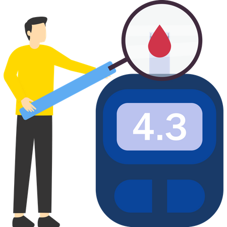 Testing blood for sugar  Illustration