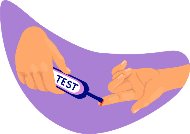 Testing blood for sugar levels  Illustration