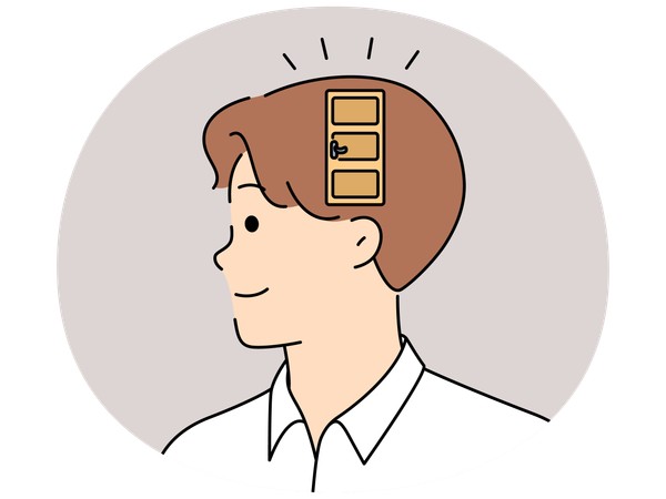 Tête d'homme avec porte  Illustration