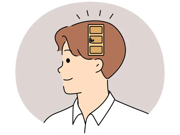 Tête d'homme avec porte  Illustration