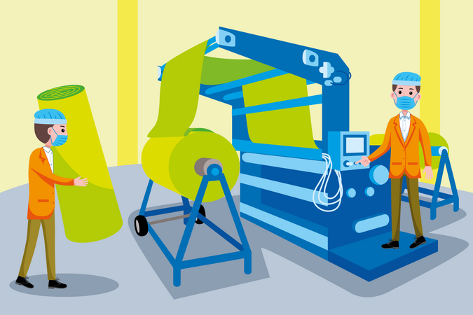Textile Machinery Worker  일러스트레이션