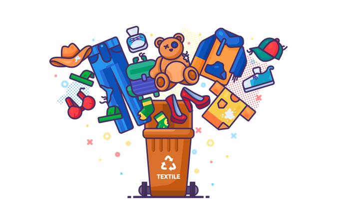Textile Waste Recycling  Illustration