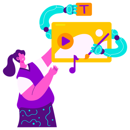 Texto de áudio de vídeo de arte gerado  Ilustração