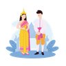 illustration for thai greeting