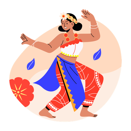 Thai dancer, artist, performer, traditional, woman,  Illustration