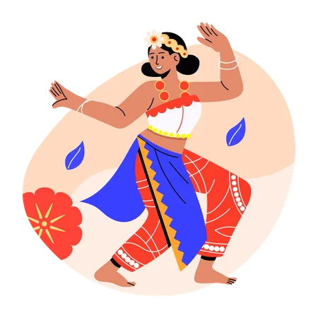 Thai dancer, artist, performer, traditional, woman,  Illustration