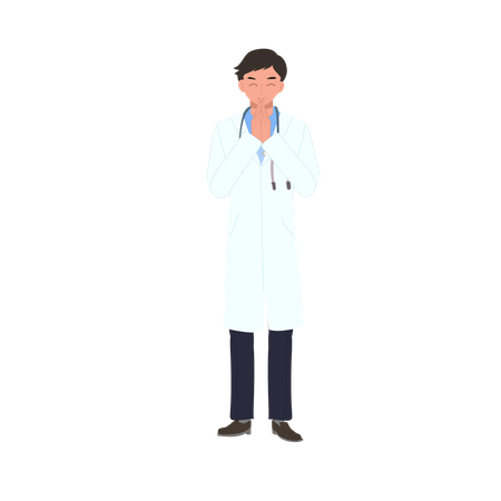 Thai doctor greeting thank you  Illustration